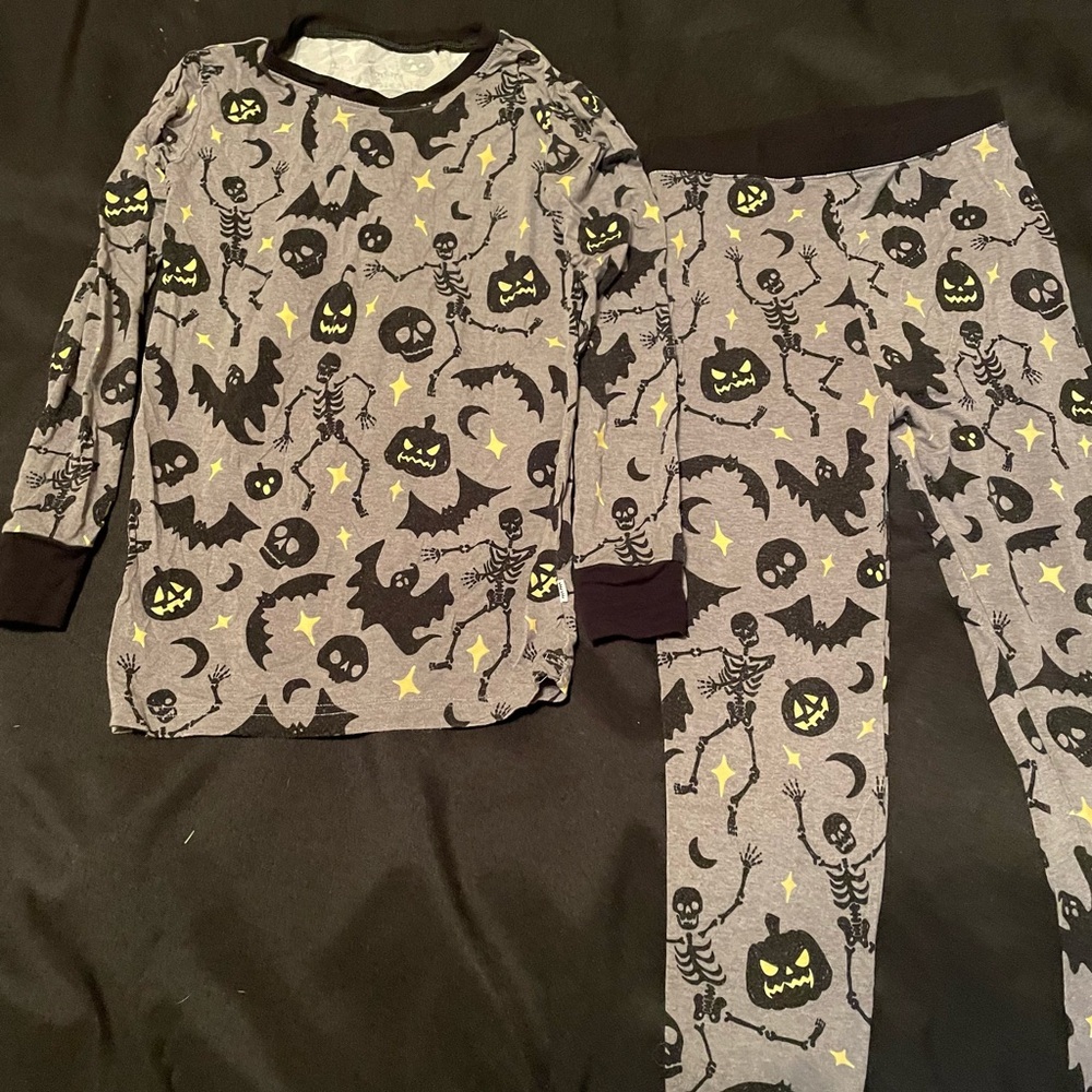 Little sleepies two piece pajamas - gray glowing ghouls